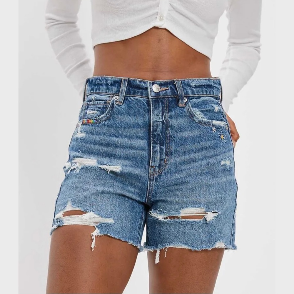 AE Pride Denim Highest Waist Baggy Short